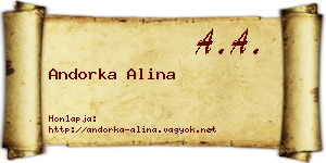 Andorka Alina névjegykártya